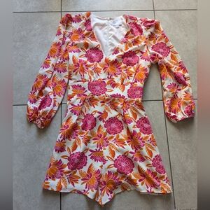 Floral Pink and Orange Dress